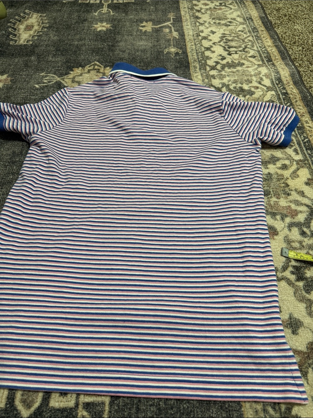 U.S. Polo Assn. Blue & White Striped Men’s Polo with Contrast Collar - Picture 7 of 7